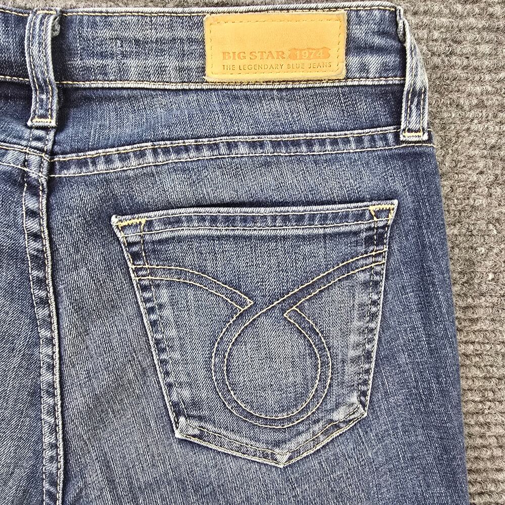 Big Star Brigette Slim Straight Jeans Womens 26R Blue Medium Wash Stretch - Picture 6 of 9